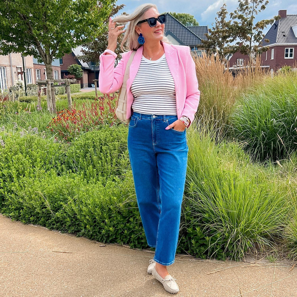 Organic Mom Jeans - Atlantic